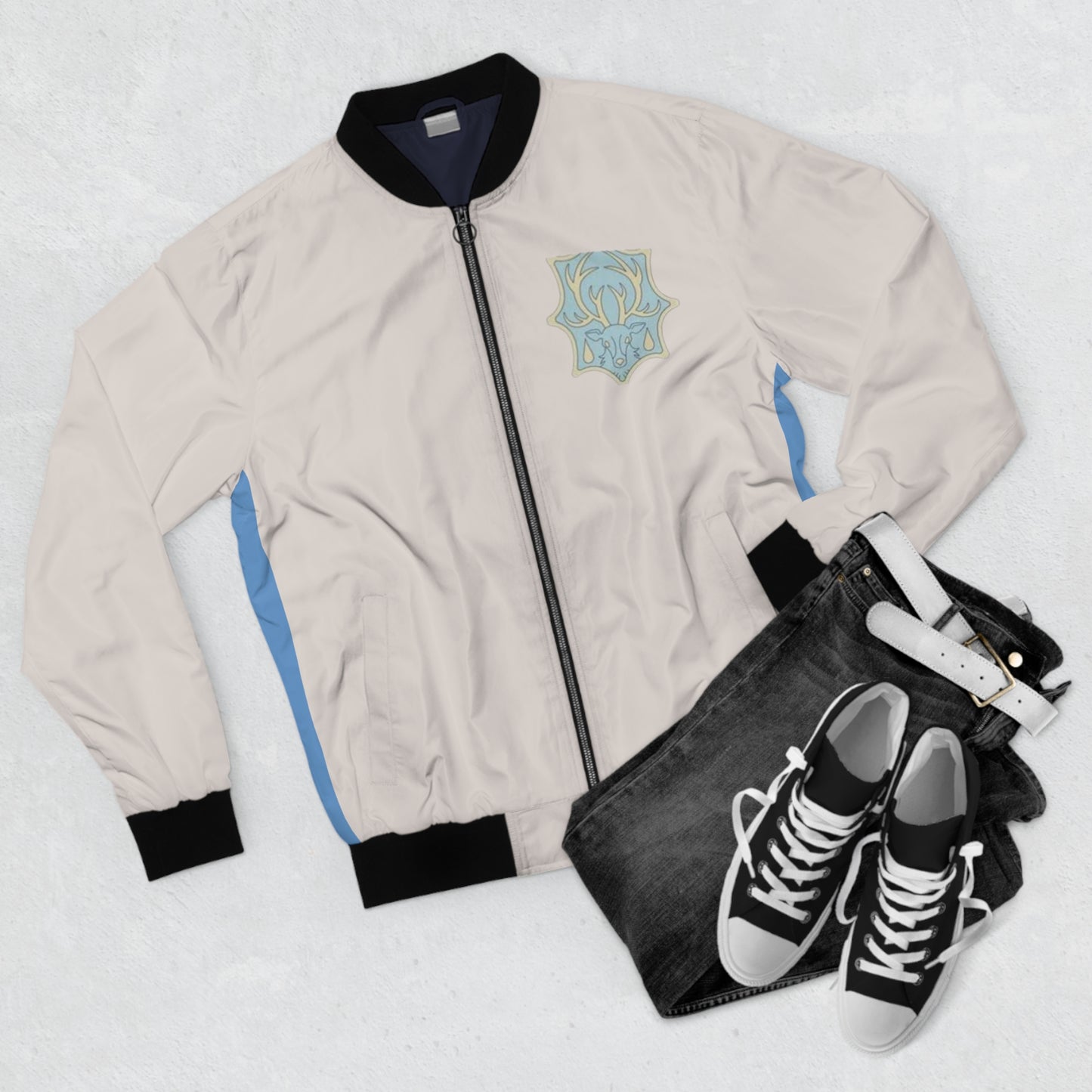 Aqua Deer Bomber Jacket