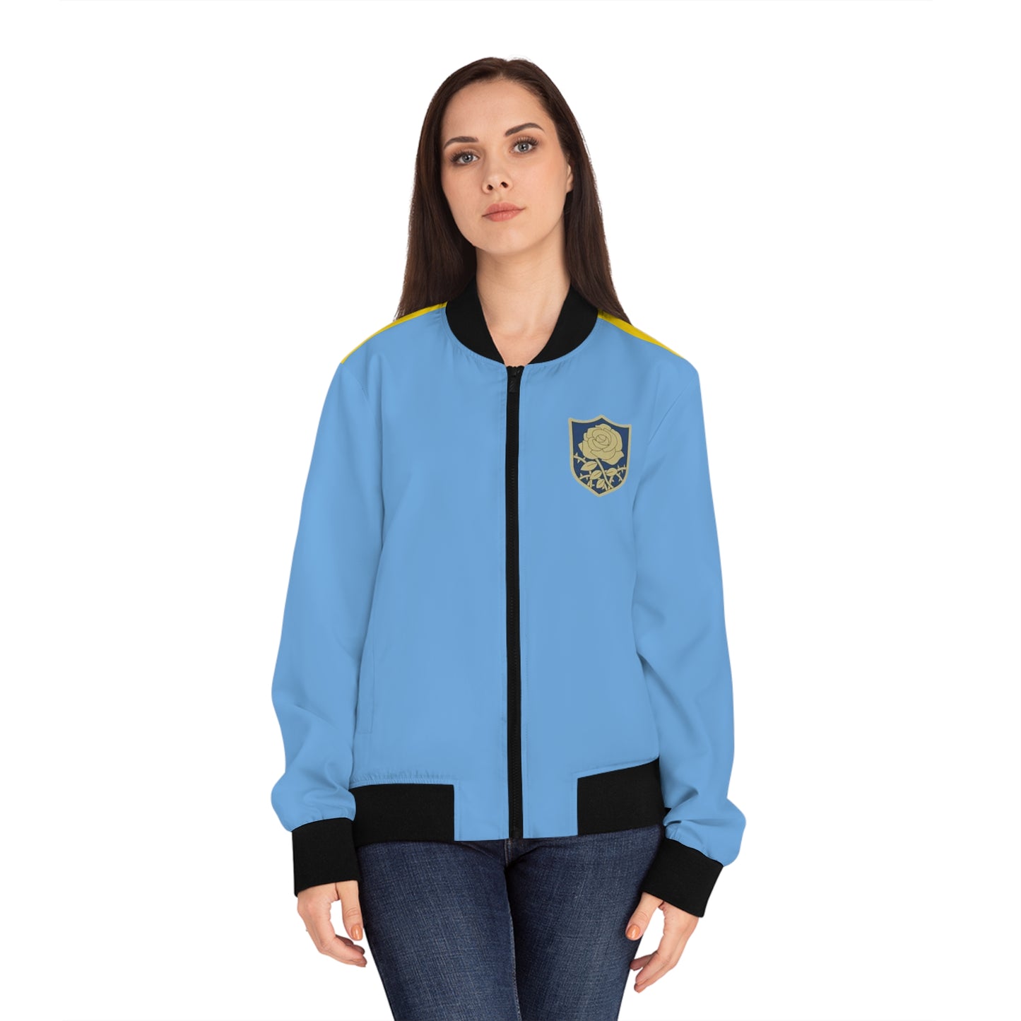 Blue Rose Bomber Jacket.
