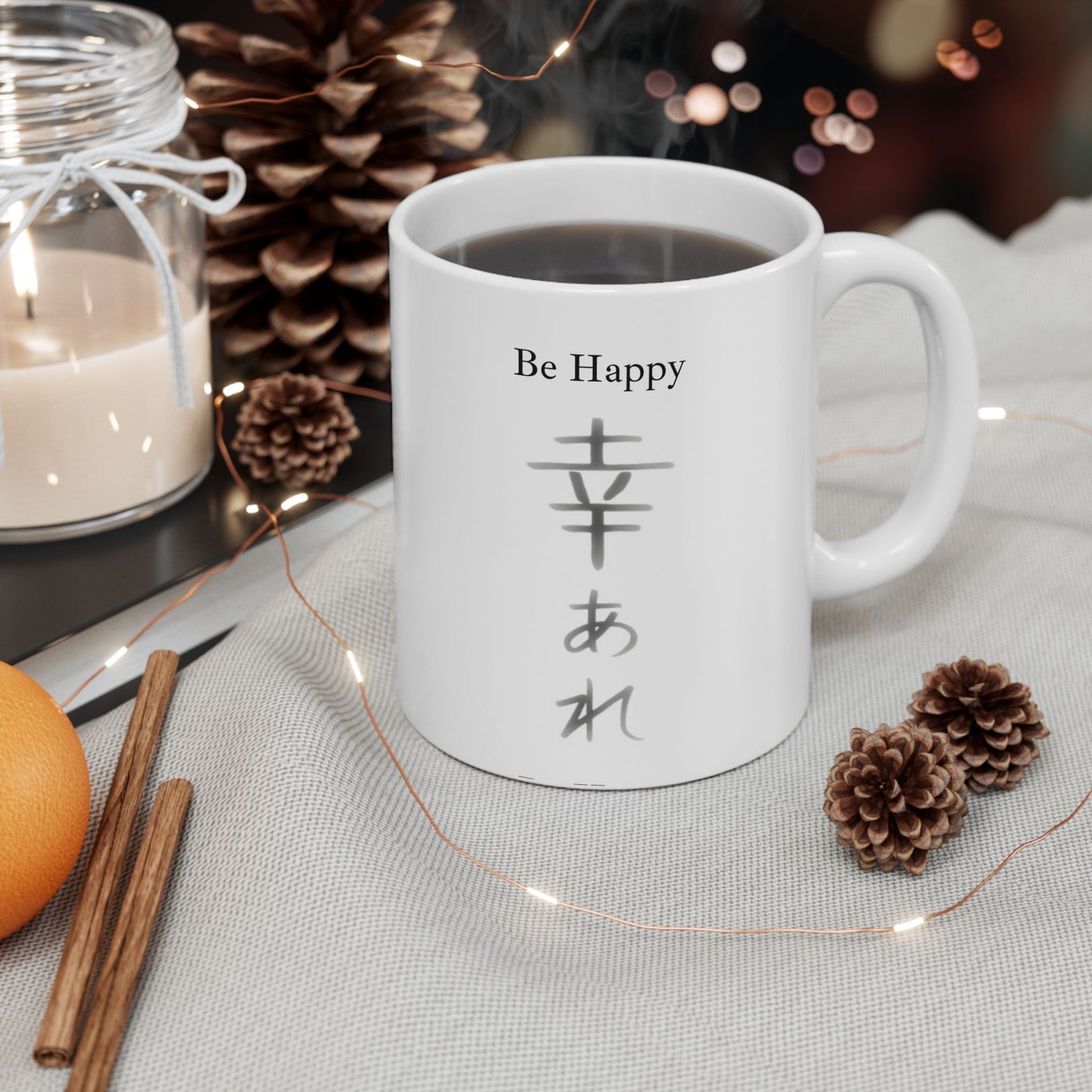 Be Happy Ceramic Mug, (11oz, 15oz)