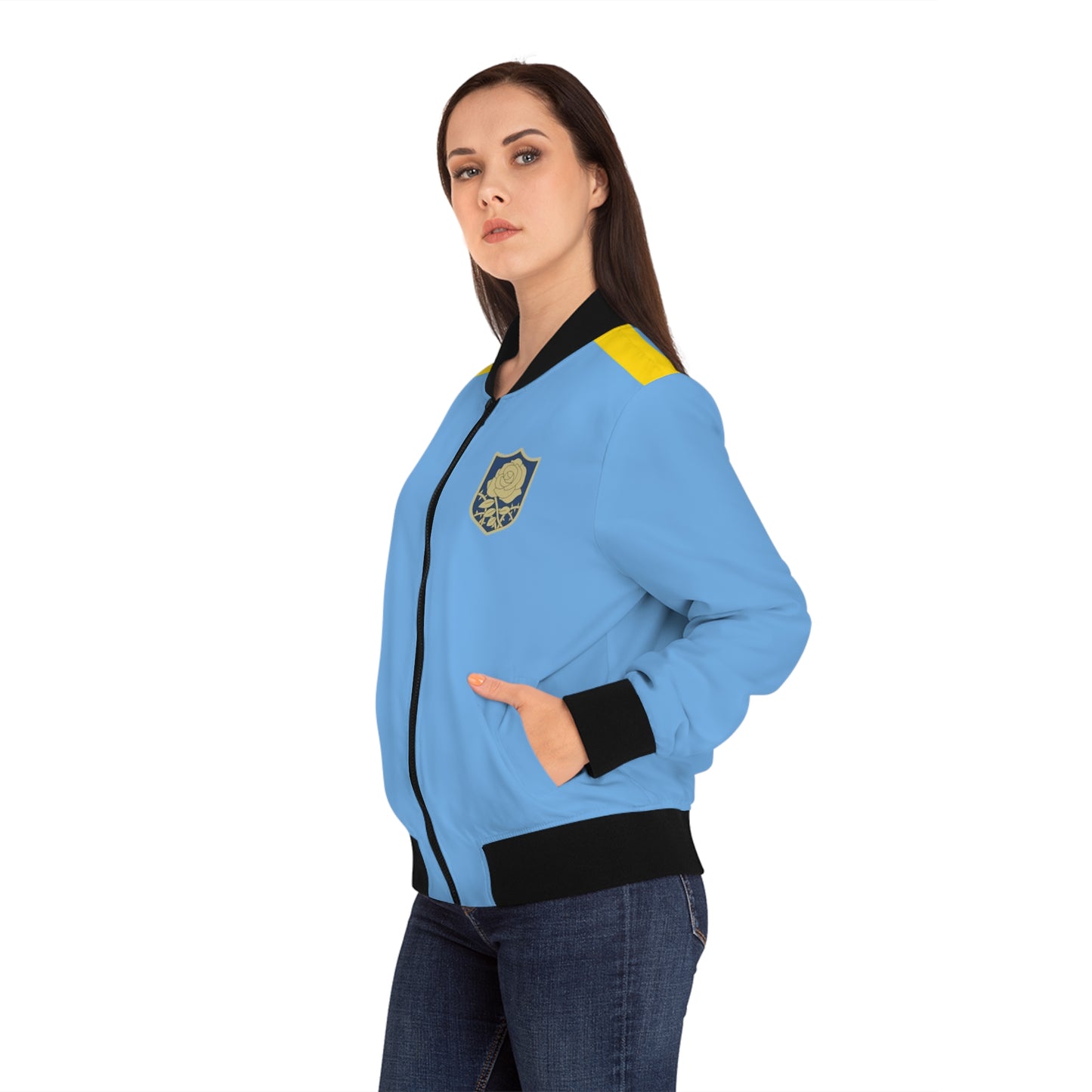 Blue Rose Bomber Jacket.
