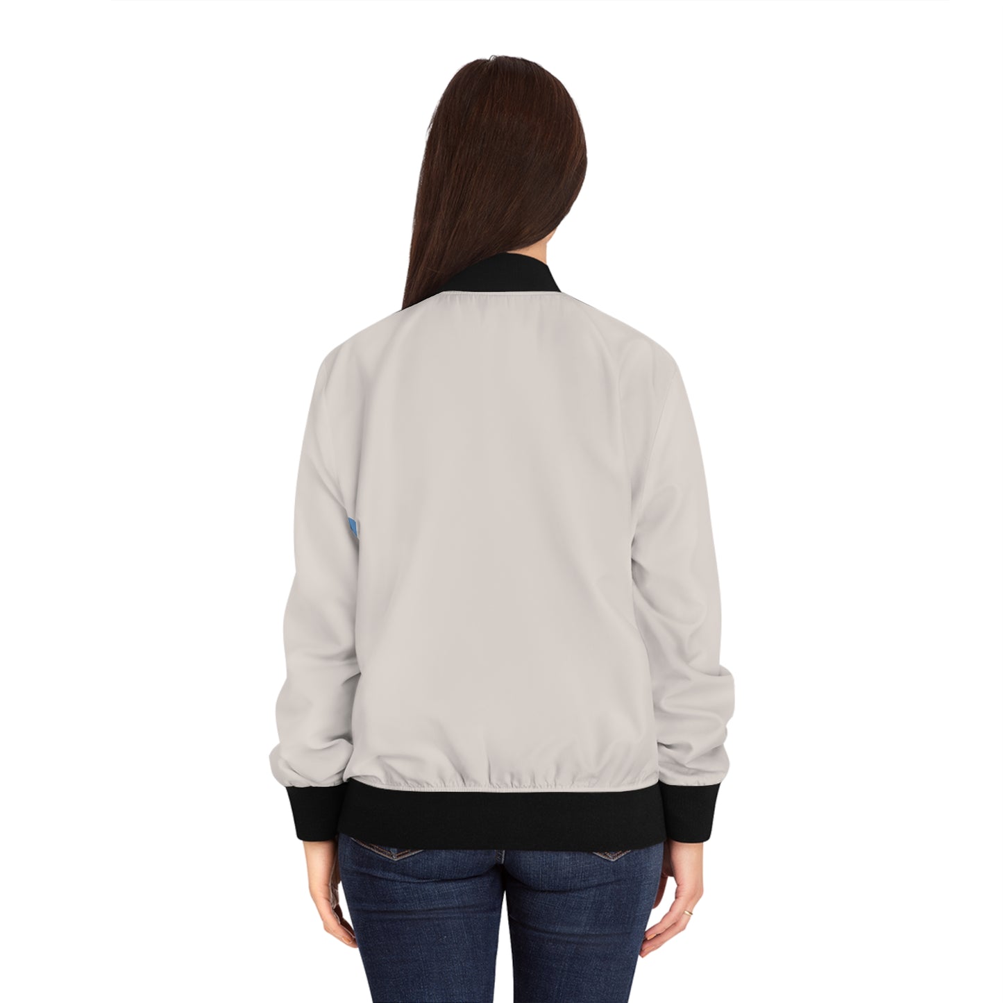 Women's Aqua Deer Bomber Jacket.
